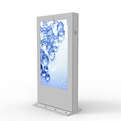 จอแสดงผลโฆษณา LCD 4K กลางแจ้ง Digital Totem Floor Stand กันน้ำ